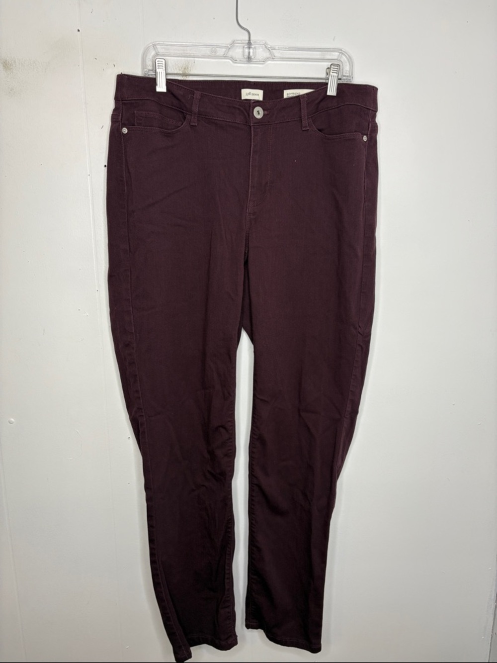 J. Jill Jeans Womens 16 Plum Boyfriend Straight Leg Ankle Stretch Mid Rise